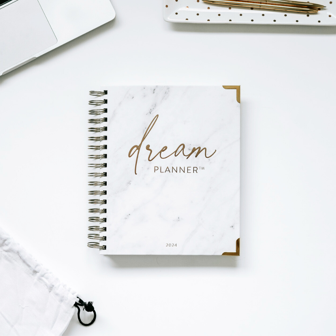 Premium White Marble Dream Planner 2024 Horacio Printing
